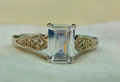 Square-Cut Stone Silver Ring For Men