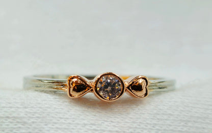 Sterling silver Ring with a heart-accented design