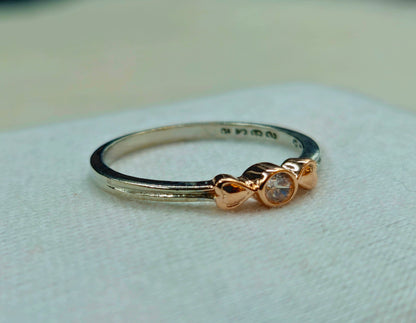 Sterling silver Ring with a heart-accented design