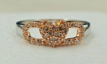 Heart-Shaped Pave Ring