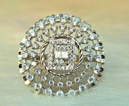 Sterling Silver Halo Cocktail Ring