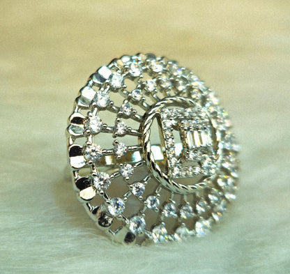 Sterling Silver Halo Cocktail Ring