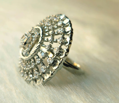 Sterling Silver Halo Cocktail Ring