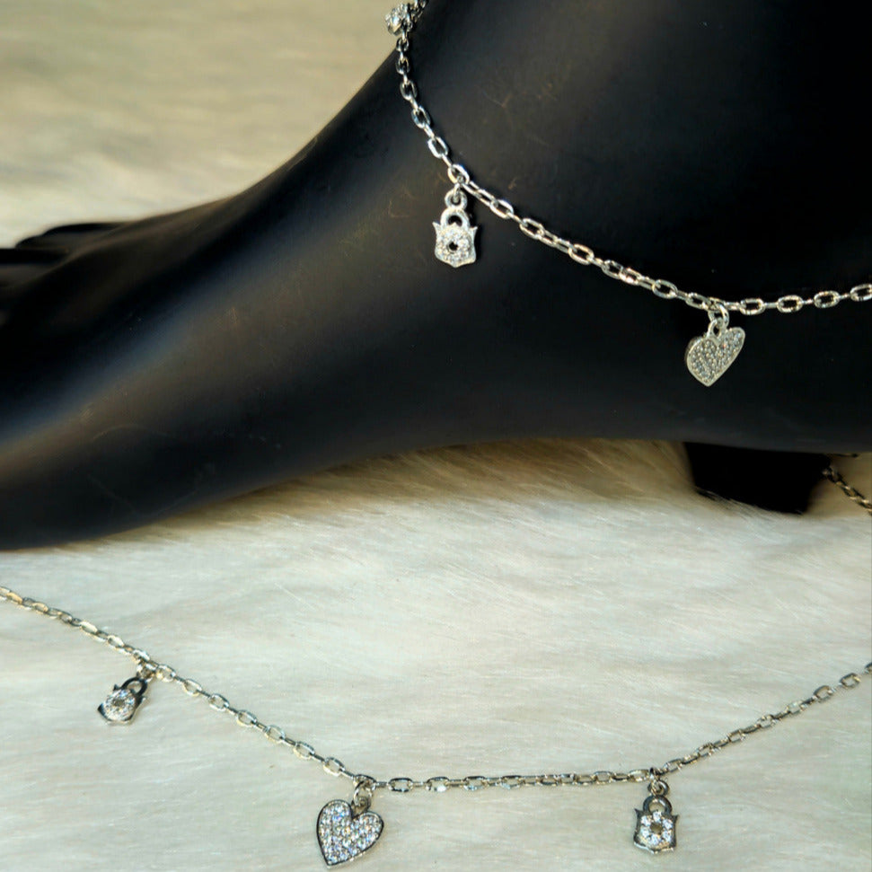 Heart Shaped Charms Anklet