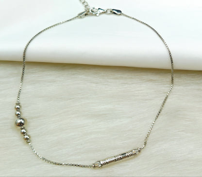 Modern Gold-Toned Beaded Anklet for Women | Minimalist Daily Wear Jewelry