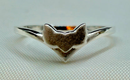 Silver Fox Head Ring