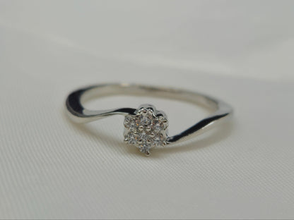 Floral Cluster Ring With A Twist Shank