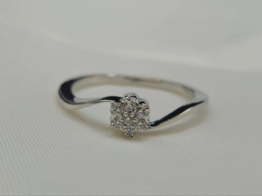 Floral Cluster Ring With A Twist Shank