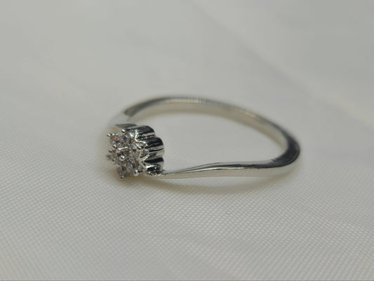 Floral Cluster Ring With A Twist Shank