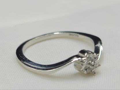 Floral Cluster Ring With A Twist Shank