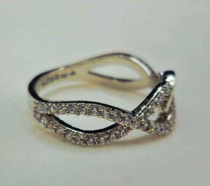 Pave Criss-Cross Infinity Ring