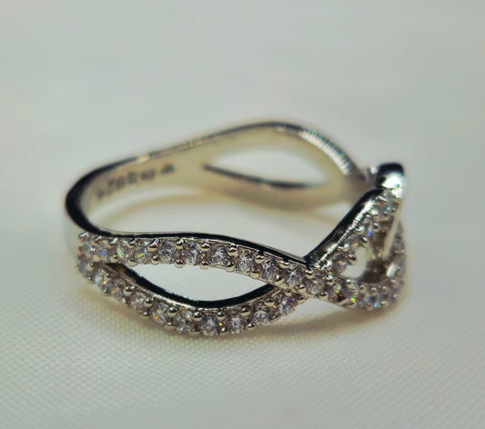 Pave Criss-Cross Infinity Ring