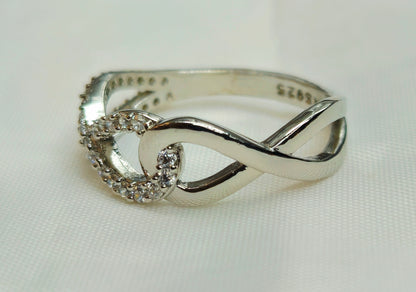 Pave Criss-Cross Infinity Ring