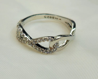 Pave Criss-Cross Infinity Ring