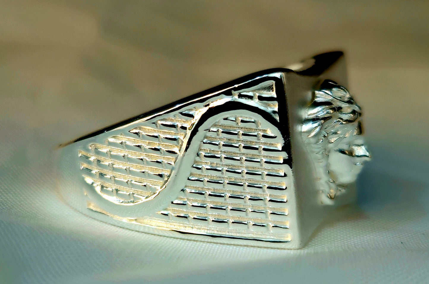 Silver Medusa Head Signet Ring