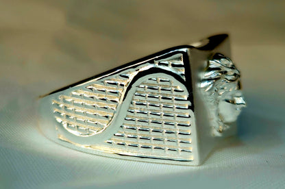 Silver Medusa Head Signet Ring