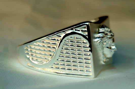 Silver Medusa Head Signet Ring