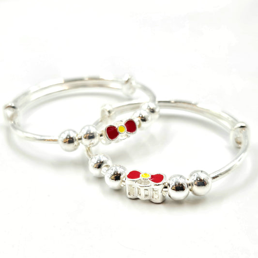 Silver Hello Kitty Themed Baby Bangles