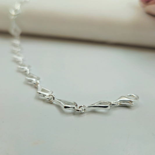 Silver Diamond Link Bracelet