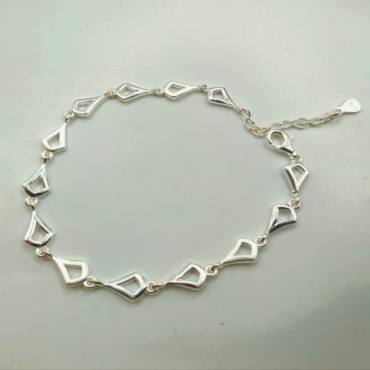 Silver Diamond Link Bracelet