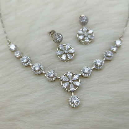 Sterling Silver Blossom Necklace Set