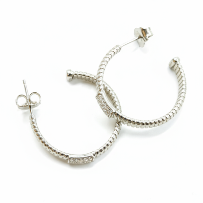 925 Silver Urban Hoop Earrings