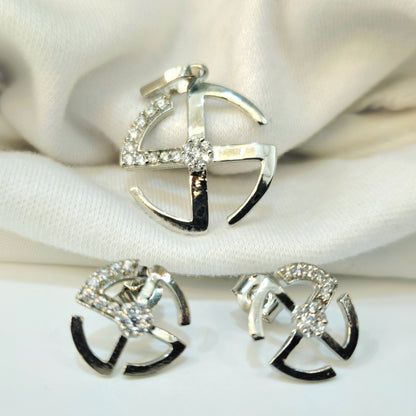 Abstract Wheel Pendant Set