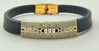 925 Sterling Silver Audi-Inspired Elastic Bracelet for Men