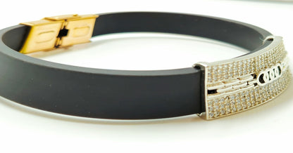 925 Sterling Silver Audi-Inspired Elastic Bracelet for Men