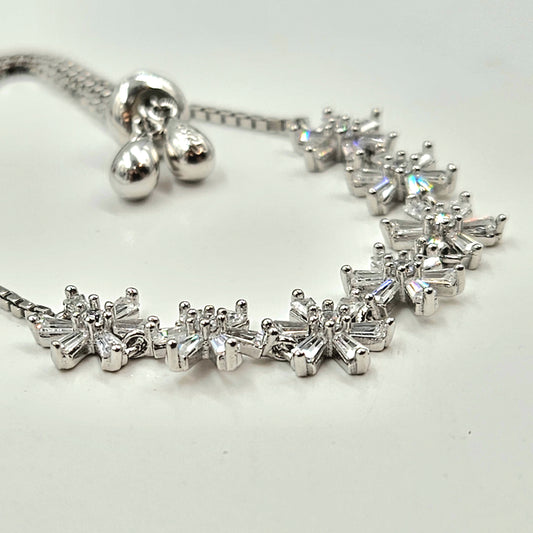 Baguette Starburst Cluster Bolo Bracelet