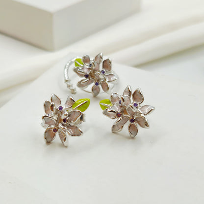 Lilac Bloom 925 Silver Set