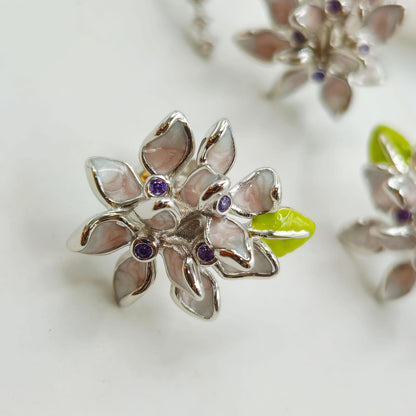 Lilac Bloom 925 Silver Set