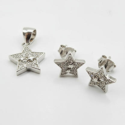 Celestial Sparkle 925 Silver Star Set