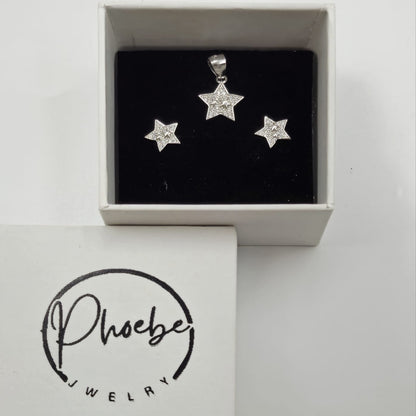 Celestial Sparkle 925 Silver Star Set