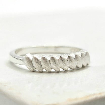 Chevron Pattern Silver Ring