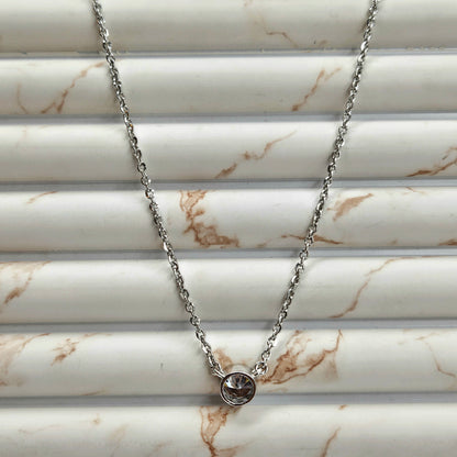 Classic Round Bezel Set Solitaire Pendant