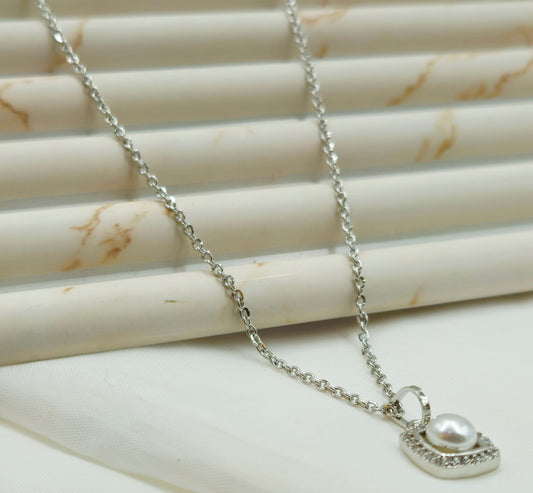 Classic Cushion Halo Pearl Pendant