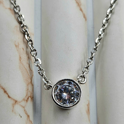 Classic Round Bezel Set Solitaire Pendant