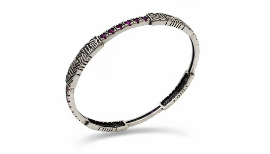 Crimson Art-Deco Bangle
