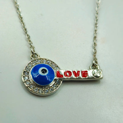 Evil Eye Love Key Pendant