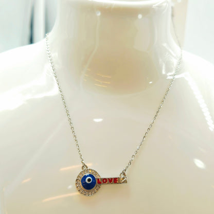 Evil Eye Love Key Pendant