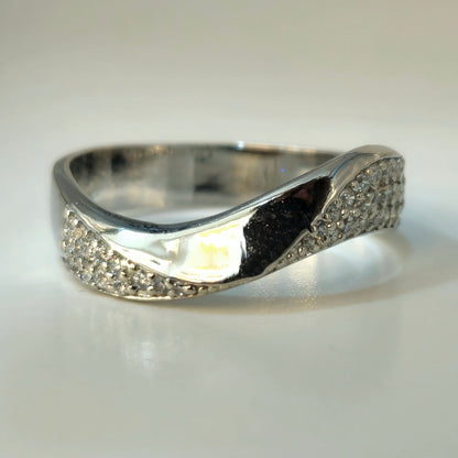 Flowing Wave Silver Couple's Rings