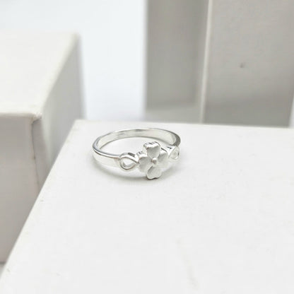 Four-Leaf Clover Infinity Ring