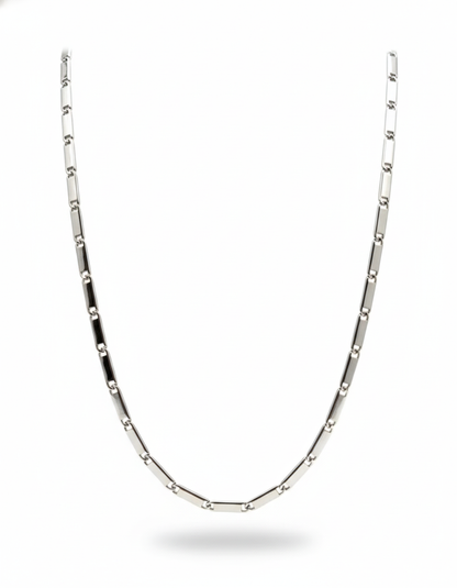 925 Sterling Silver Rectangular Link Chain for Men | Modern