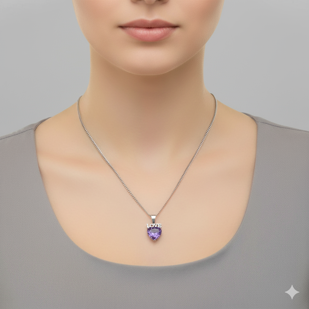 Violet Flame Pendant With Chain