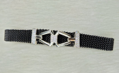 925 Sterling Silver Geometric Diamond Bracelet for Men | Party Wear
