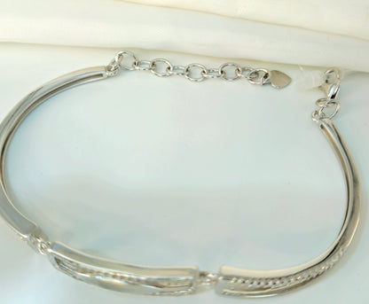 925 Sterling Silver Geometric Art Deco Bracelet for Women | Modern Statement