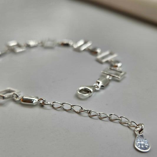 Geometric Silver Frame Bracelet