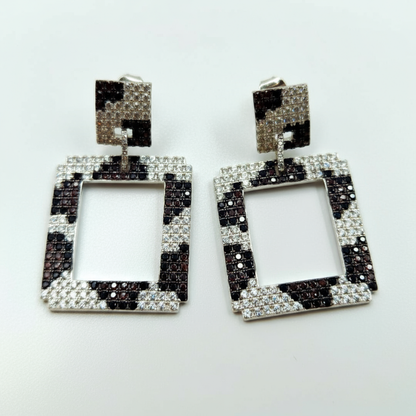 Glam Leopard Square Drop Earrings