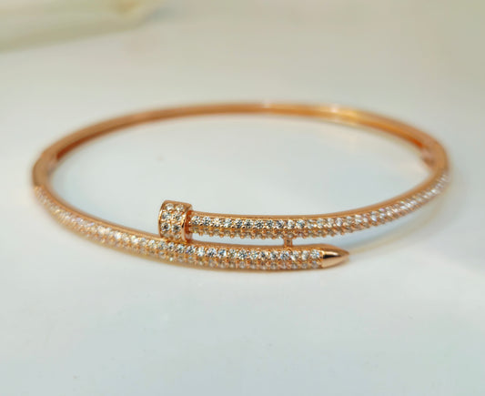 Glamorous Industrial Nail Bracelet